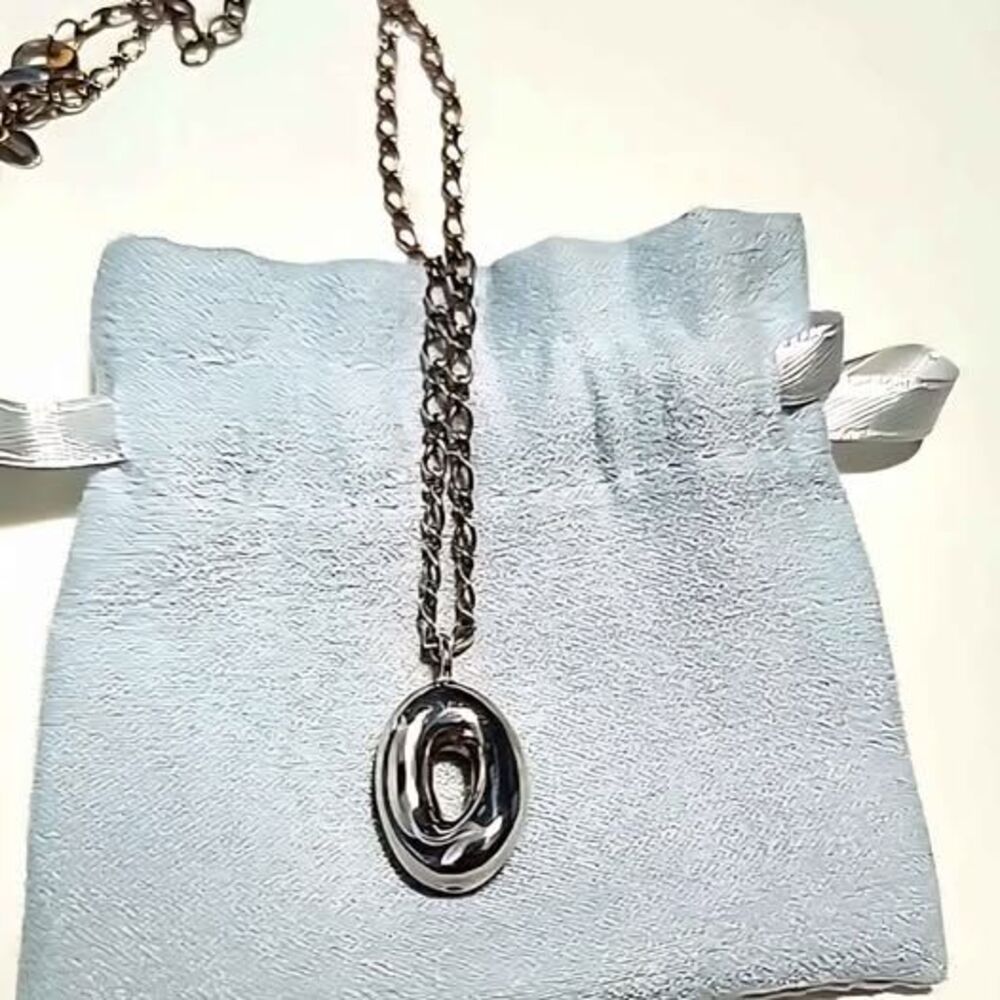 L'una by RFMAS Signature Silver Pendant Necklace Modern Oval Italy